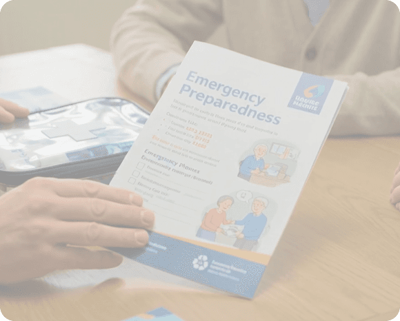 Emergency preparedness leaflet being reviewed during a research session